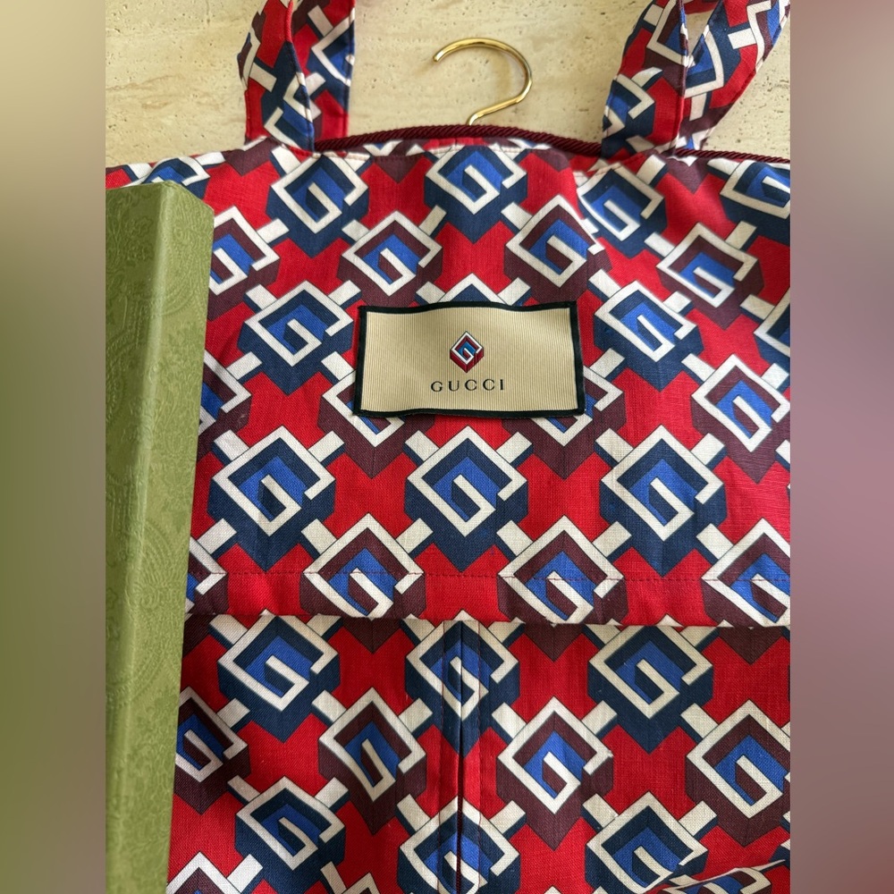 NWT GUCCI  G Geometric Travel Linen Garment Bag Minaudière  Unisex 27”x43” - Picture 4 of 16